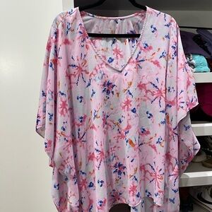 Buddy Love Pink and Blue Floral Top